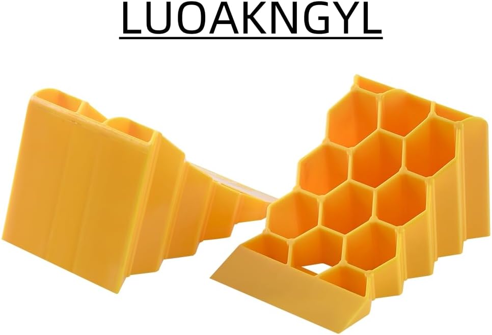 Wheel Chocks for Car, Camper,Trailers,RV,Truck, and Vehicles G.V.W. up to 8T, Anti Slip Bottom Tire Chock for All Weather,Lightweight, Easy to Carry,Perfect on All Surfaces and in All Weather.2Packs