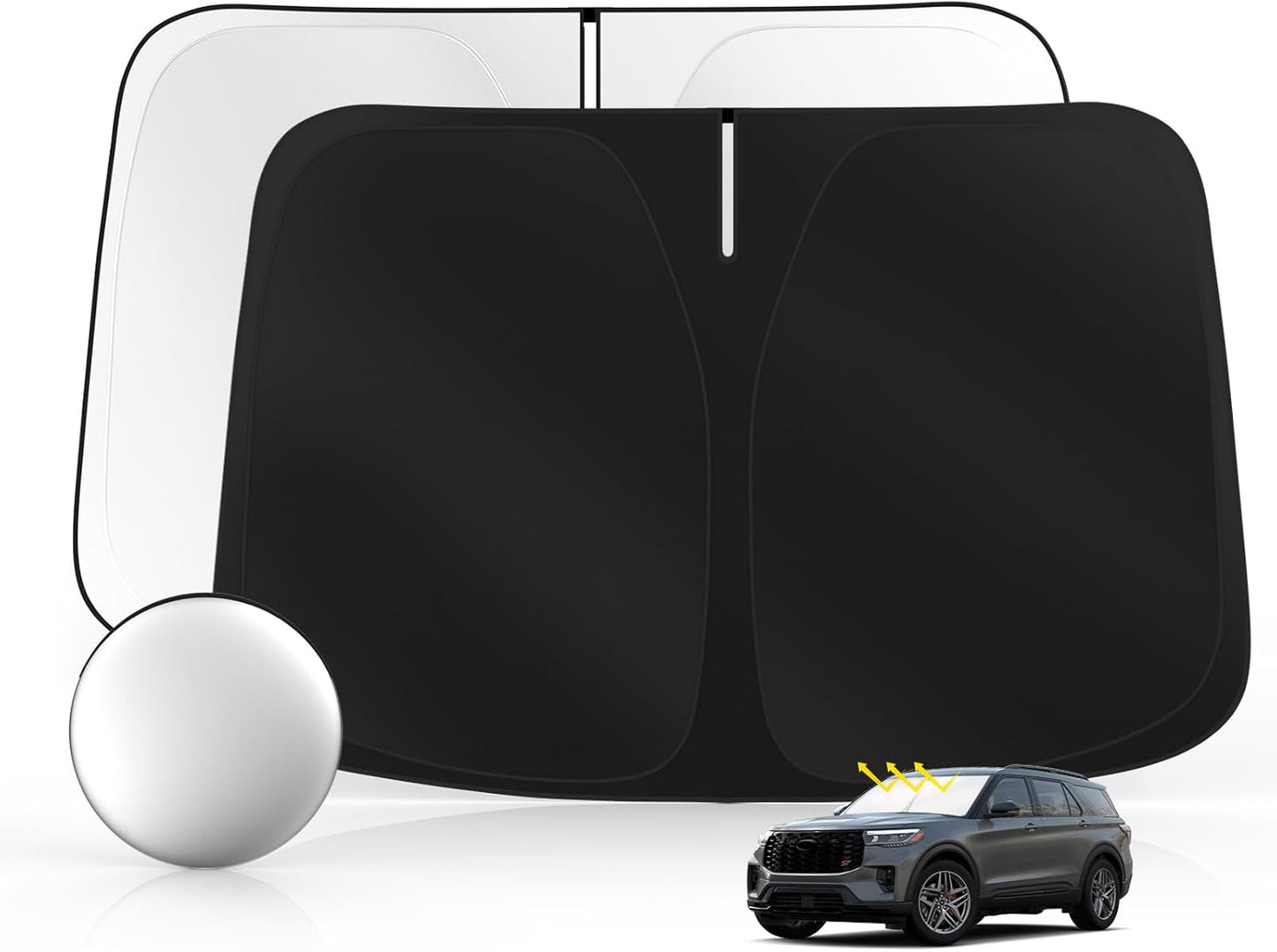 Windshield Sun Shade for Ford Explorer (SUV ST XLT Limited Platinum) 2020-2025 Foldable Sunshade Custom Fit Front Window Car Interior Accessories Protector Blocks UV Rays