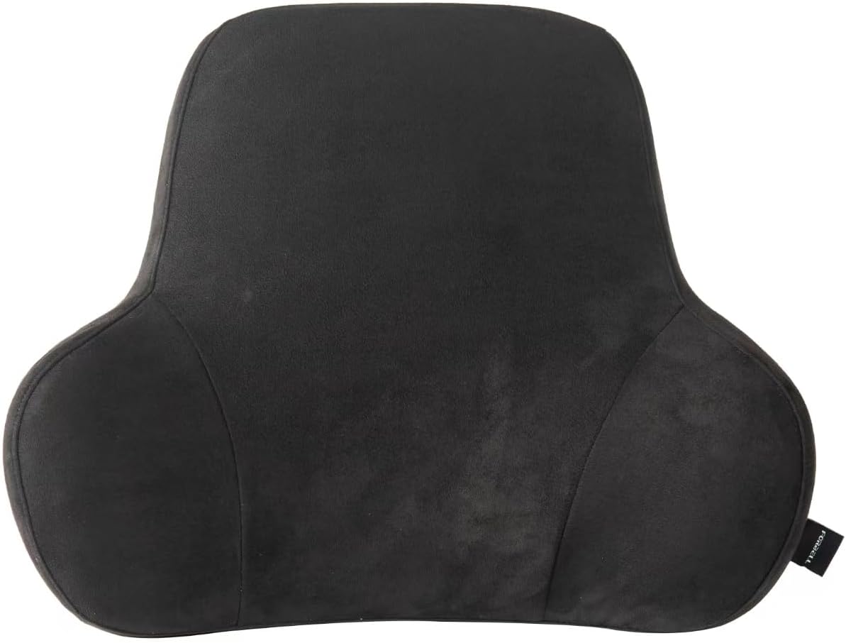 Soft Memory Foam Lumbar Support Pillow for Car Seat with Velvety Suede Cover – Comfortable Back Cushion for Drivers and Passengers