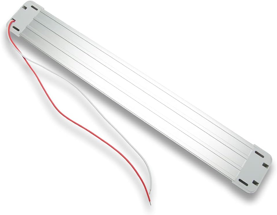 LED Interior Utility Light Fixture 18.5" x 2.6", High Lumen-Output Low Current Draw Energy Efficient, Frosted Lens 6000K Cool-White Even Diffused Beam, On/Off Rocker Switch 12V-24V DC, 1-Pack