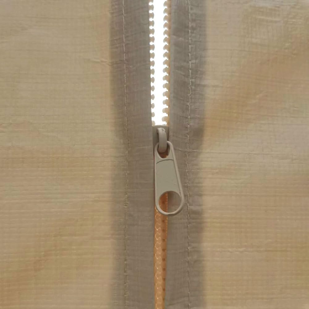 10x20 Carport Replacement Sidewall, Front Panel Canopy Entrance Panel with Zippers and Elastic Ball Bungees, 180G PE Waterproof & UV Protected Replacement Sidewall Cover, Beige