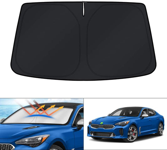 KUST Windshield Sun Shade for 2018-2023 Kia Stinger Window Sunshade Sun Visor Protector Foldable Blocks UV Rays Keep Your Car Cooler
