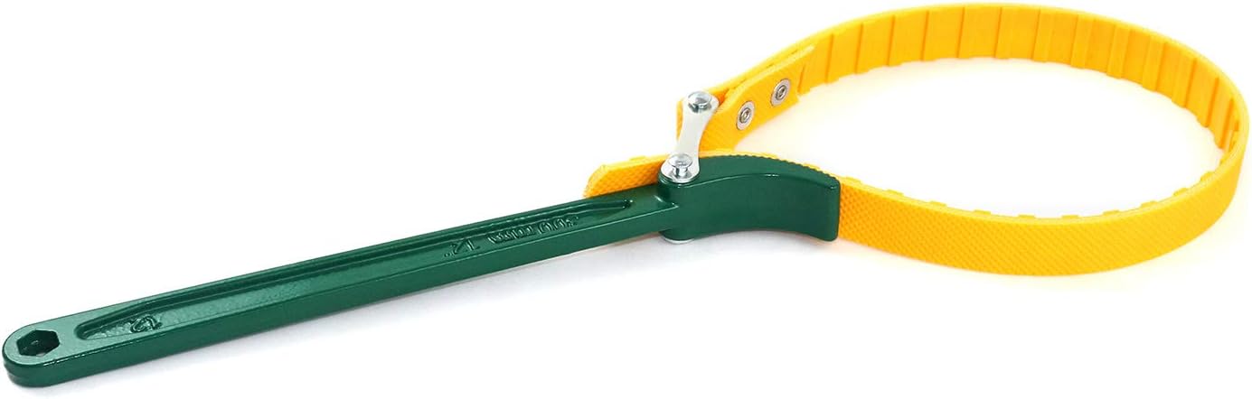 QWORK® Belt Strap Wrench 12", Adjustable Strap Oil Filter Strap Opener Wrench with 26" Capacity Adjustable Strap