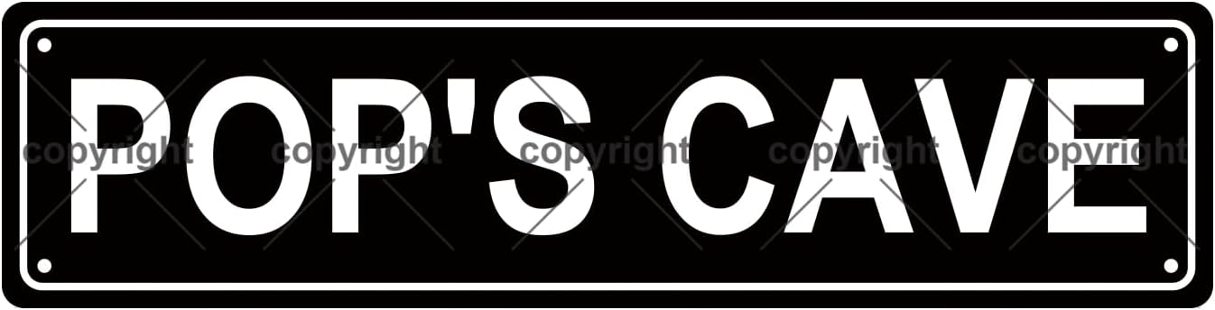 POP'S CAVE Space Metal Tin Street Sign Bar Cafe Garage Cave Home Room Wall Bathroom Farmhouse Garden Porch Patio Decor, 16 x 4 Inch