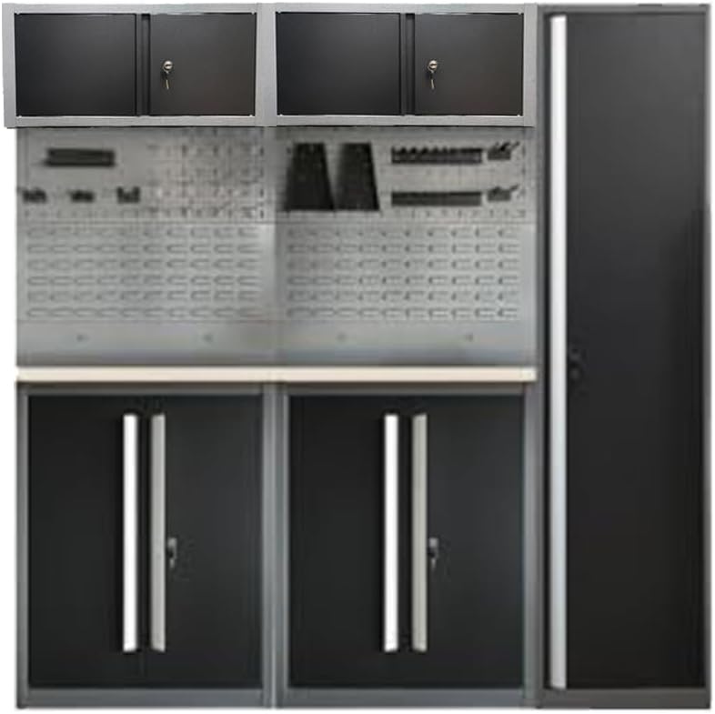 Metal Workbench Cabinet Set, Tool Cabinets with Drawers, for Workshop Basement Utility Room