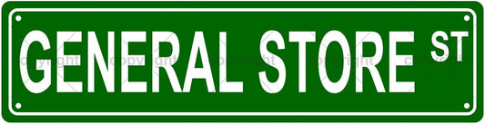 GENERAL STORE ST Space Metal Tin Street Sign Bar Cafe Garage Cave Home Room Wall Bathroom Farmhouse Garden Porch Patio Decor, 16 x 4 Inch