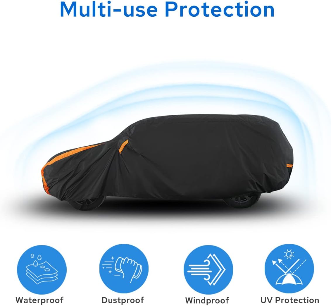 Avecrew SUV Car Cover Waterproof All Weather for Automobiles, Outdoor Full Exterior SUV Covers (Length: 193"-208")