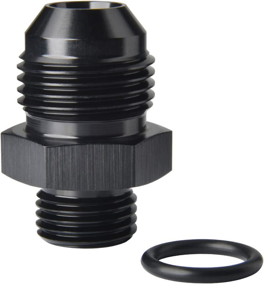 8AN Male Flare to 6AN ORB O-ring Boss Fuel Pump Rail Adapter Fitting Aluminum Black