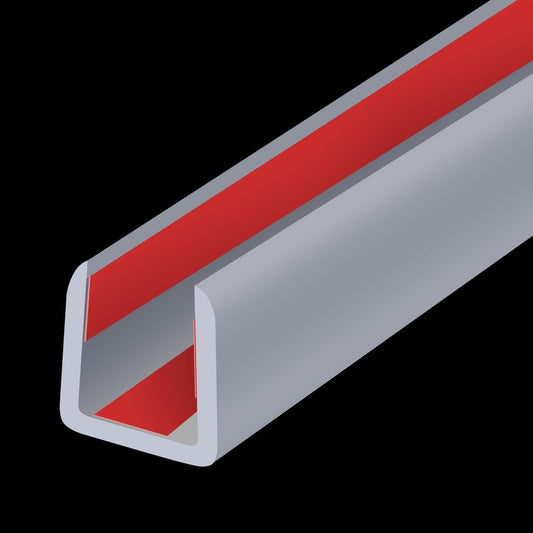 Rubber Edge Trim, Flexible Edge Banding, 3/8"(10mm) U Channel Protector, Self Adhesive Edge Guards for Plywood, Glass, Flexiglass and Sheet Metal Parts, 20Ft, Grey Color