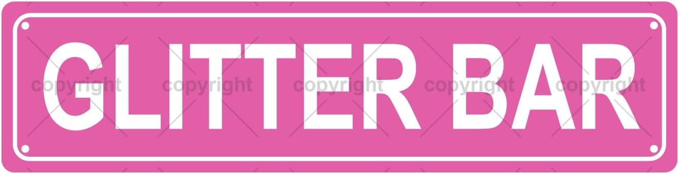 GLITTER BAR Space Metal Tin Street Sign Bar Cafe Garage Cave Home Room Wall Bathroom Farmhouse Garden Porch Patio Decor, 16 x 4 Inch