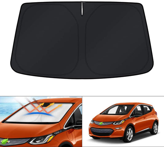 KUST Windshield Sun Shade for 2017-2024 Chevrolet Bolt EV Hatchback Accessories (NOT for Chevy Bolt EUV) Window Sunshade Sun Visor Protector Foldable Blocks UV Rays Keep Your Car Cooler