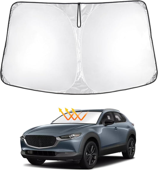 T TGBROS Windshield Sun Shade for Mazda CX-30 2020-2025 Front Window Sunshade Sun Shield Foldable Sun Visor Cover for CX30 Accessories Block Heat and Sun Protection
