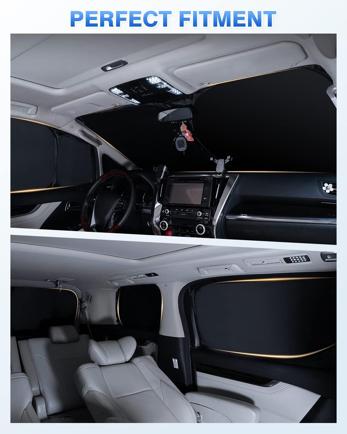 Windshield Sun Shade for Hyundai Ioniq 5 2022-2025 2026 Ioniq 5 Accessories Sunshade Side Rear Window Shade Cover Sun Visor Shield Privacy Protection Keep Vehicle Cool Black 6PCS