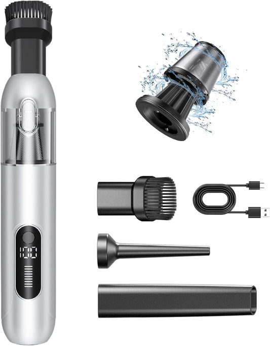 Cordless Handheld Car Vacuum, 16000PA 2-in-1 Blow & Suction, Brushless Motor, Type-C, Low Noise, for Home, Office