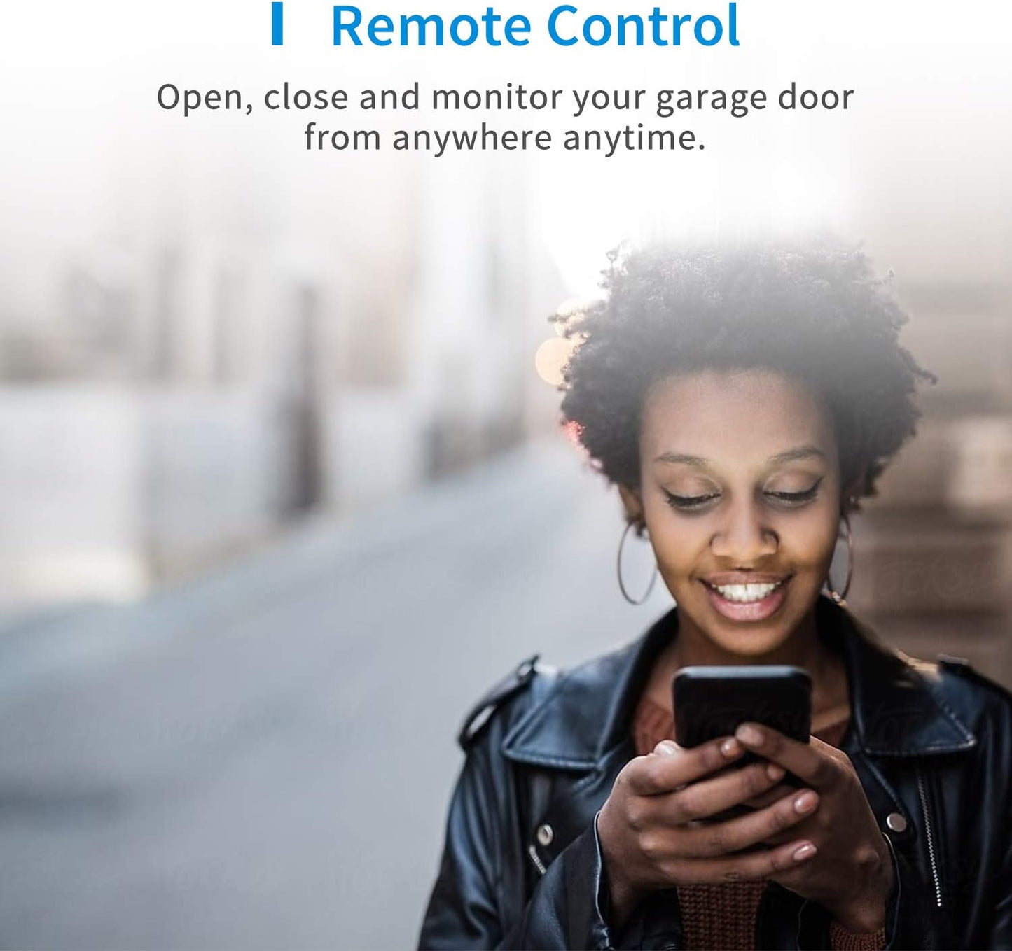 Smart Garage Door Opener Remote, Compatible with Apple HomeKit, Amazon Alexa, Google Assistant, SmartThings, Multiple Notification Modes, No Hub Needed