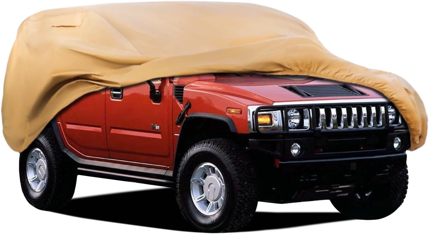 Heavy Duty Outdoor Car Cover Custom Fit for Hummer H2,Windproof All Weather Waterproof Sun Rain UV Dust Snow Protection Outdoor Car Covers