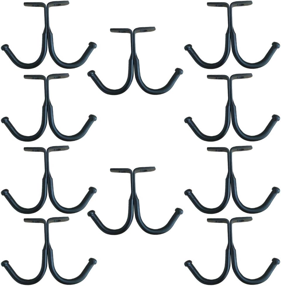 haowei Hanging Hooks from Ceiling, Set of 10 Under Shelf Hook, Robes, Coats, and Clothes in The Closet, Bathroom, Kitchen, and Garage (Black)