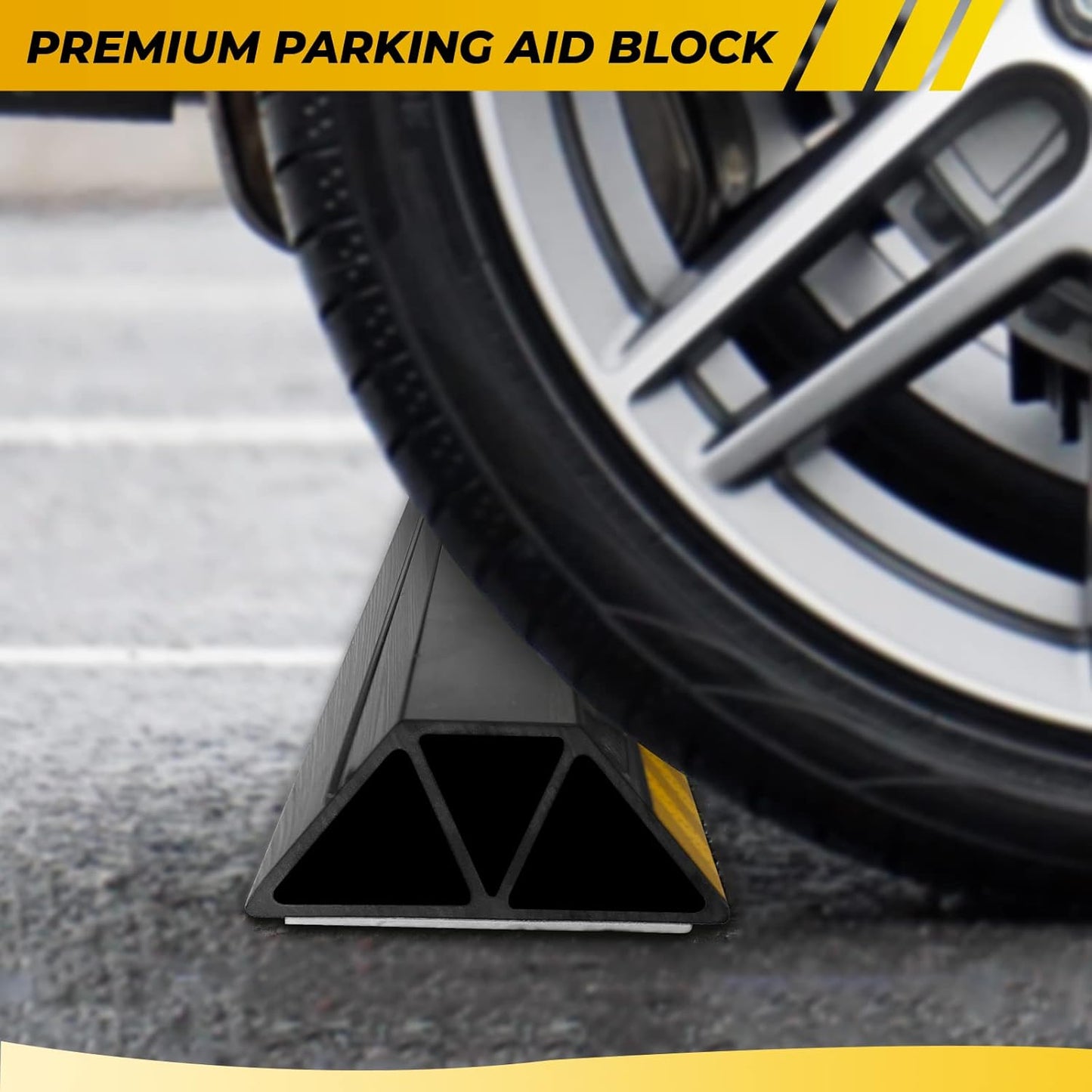 (New Updated) 16" 2 Pcs Heavy Duty Parking Aid for Garage Walls, Parking Gadgets Protects Car, Parking Stopper Easy to Install 2 Packs, 16" L x 3.7" W x 1.8" H