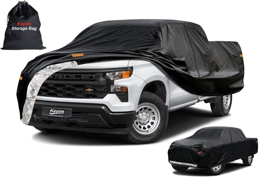 Kayme Truck Cover Custom Fit Chevy Silverado 1500(1998-2025) Extended Cab SB. Full Exterior Heavy Duty Outdoor Pickup Truck Car Cover Waterproof All Weather.Car Tarp for Wind Sun Dust Protection.