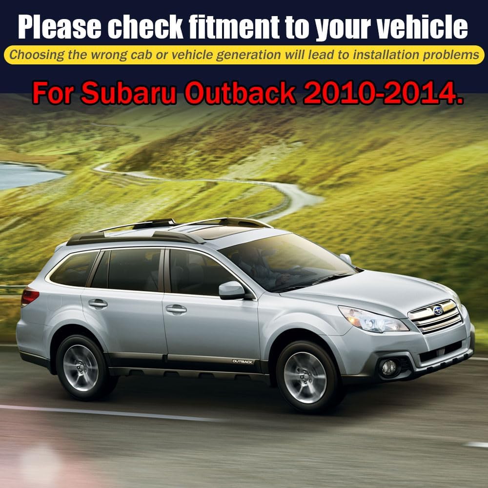 Rain Guards for Subaru Outback 2010-2014, Tape-on Side Window Deflectors, Window Visors for Subaru Cars - 4 Rain Guards & 2 Car Coasters