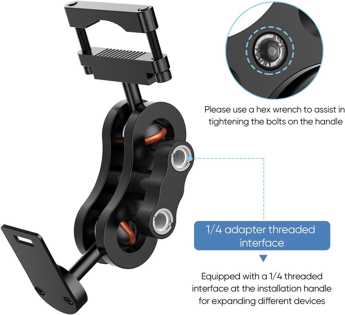 Radar Detector Mount Rearview Mirror Bracket,Car Truck Mirror Radar Mount Bracket,Aluminum Rearview Mirror Rod Mount (for Uniden Radar Detector)