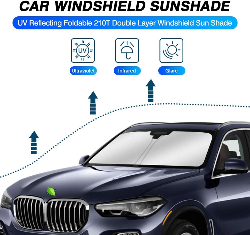 KUST Windshield Sun Shade for BMW X5 2019-2025 2026 Accessories Window Shade Sun Visor Protector Foldable Blocks UV Rays Keep Car Cooler
