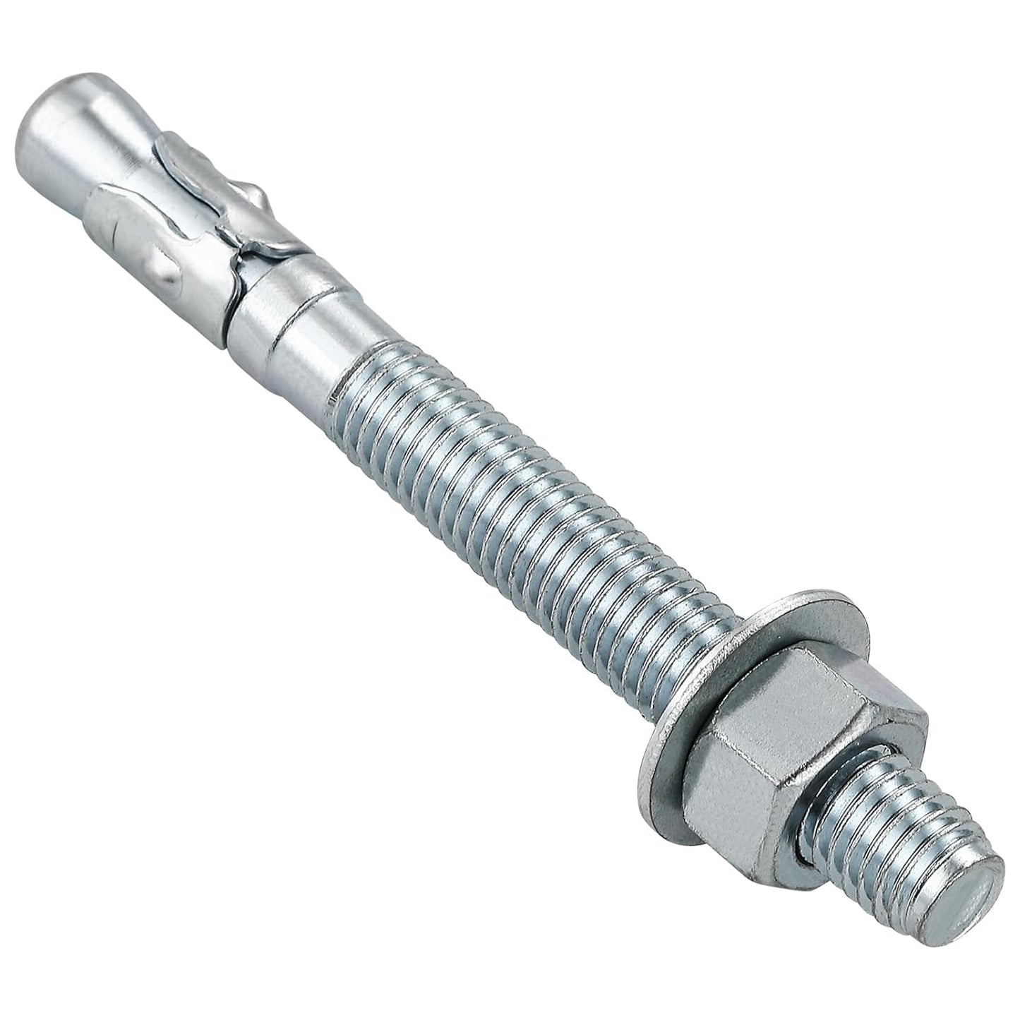 3/8x4" 100Pcs Inch Standard Fasteners for Heavy-Duty Zinc Wedge Anchors for Cement and Concrete