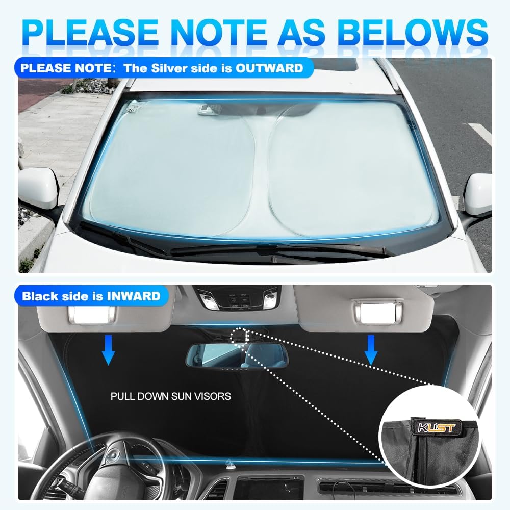 KUST Windshield Sun Shade for 2019-2025 Nissan Altima Accessories, Custom Fit Car Front Sun Visor Window Shade Protector Foldable Blocks UV Rays Keep Your Car Cooler