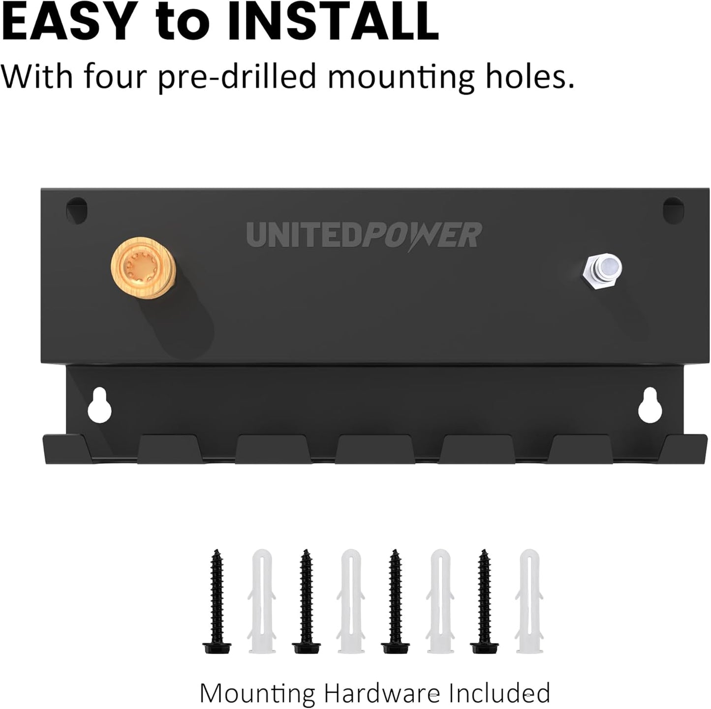 UNITEDPOWER Pressure Washer Gun Holder，Wall Mount Foam Cannon Holder，Tool Storage Rack for Pressure Washer Wand/Nozzle Tips, Car Wash Accessories Organizer, Black