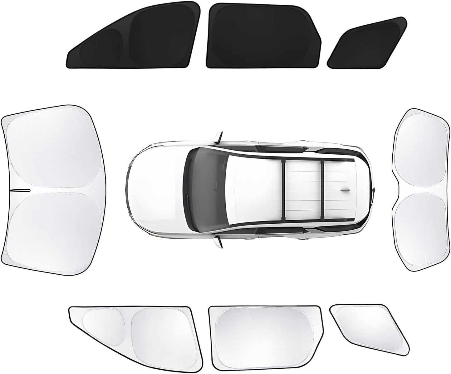 8pcs Car Window Shades for Nissan Pathfinder2022-2025 Accessories,Windshield Side Rear Full Sunshade,Sun Visor UV Blocking, Privacy Protection and Blackout for Camping Outdoor