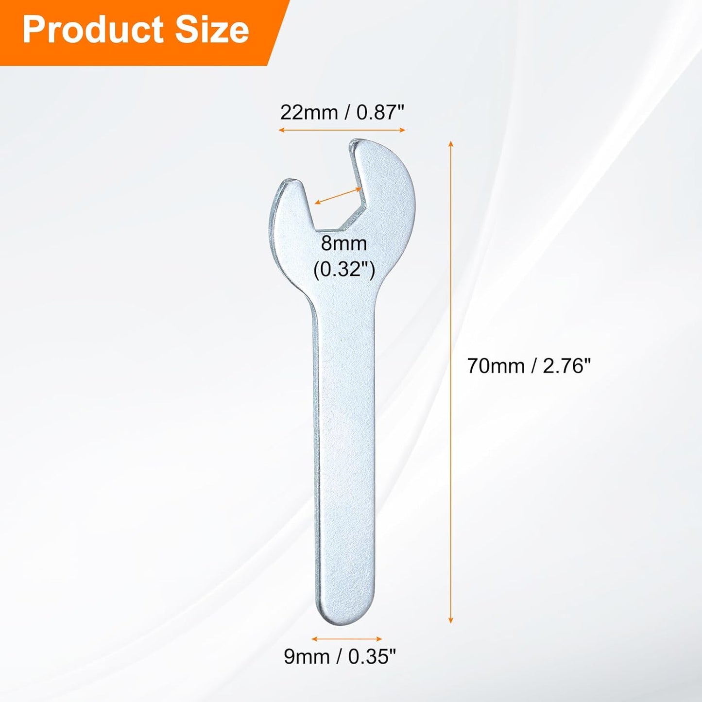 HARFINGTON 10pcs Small Wrench Open End Wrench 8x70x1.8mm Metric U-Shaped Single Open Ended Spanner Super Thin Small Flat Head Galvanizing Wrench for Automotive Repair Furniture Assembly