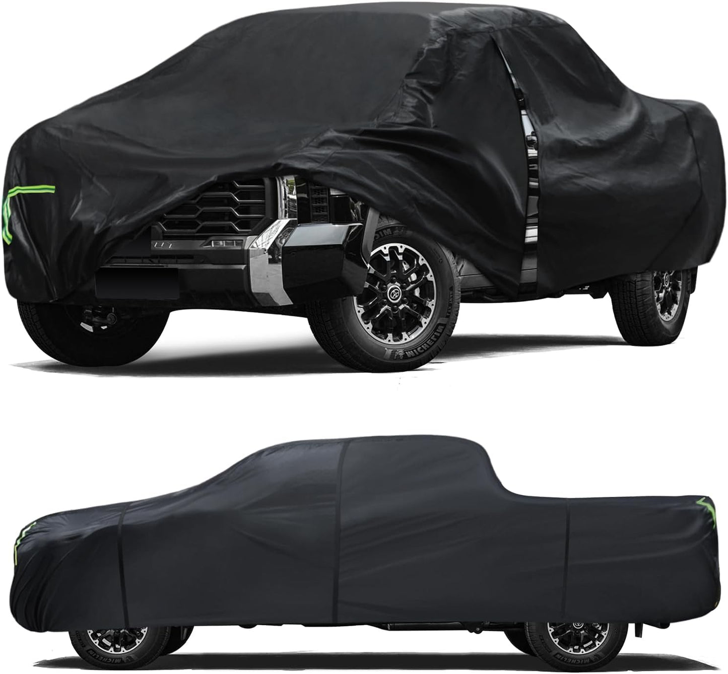 Car Cover Custom Fit for Toyota Tundra 2007-2024,6 Layers Truck Cover Waterproof All Weather for Automobiles,Outdoor Full Exterior Cover Black,Up to 233.6 inch, 5.5 Bed Length