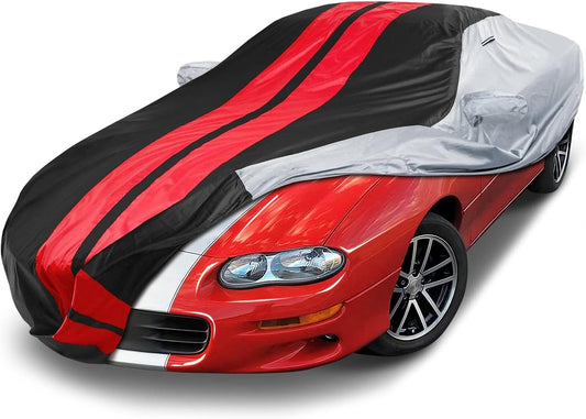 iCarCover Custom Car Cover Compatible with Camaro 1993-2002, Waterproof All Weather Rain Snow UV Sun Protector Full Exterior Indoor Outdoor Car Covers, Tribe (Gray/Black)