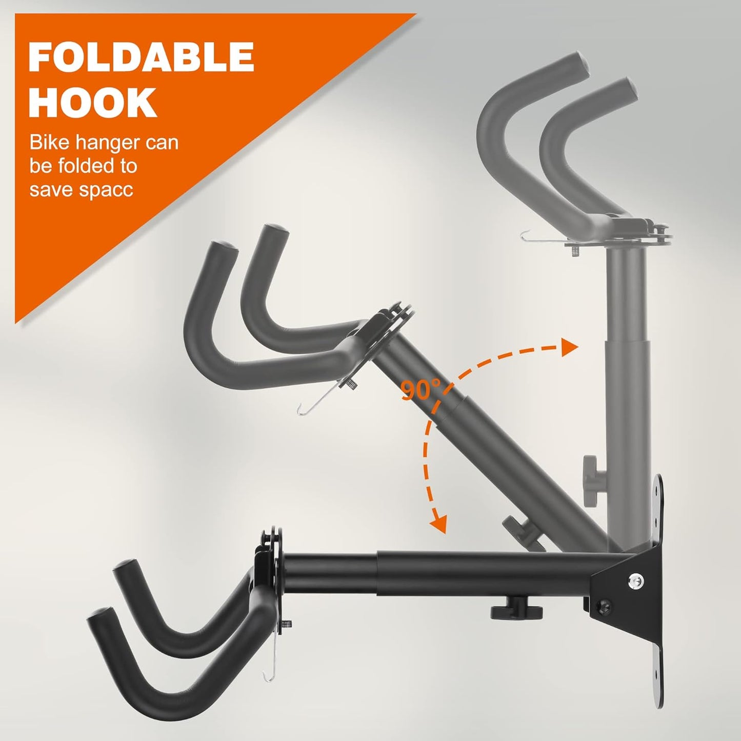 2PACK Bike Rack Garage Bike Wall Mount Bicycle Wall Hanger Bike Hook Bike Storage Rack for Indoor Storage Bike Horizontal Hanger Bicycle Wall Mount Bicycle Wall Rack