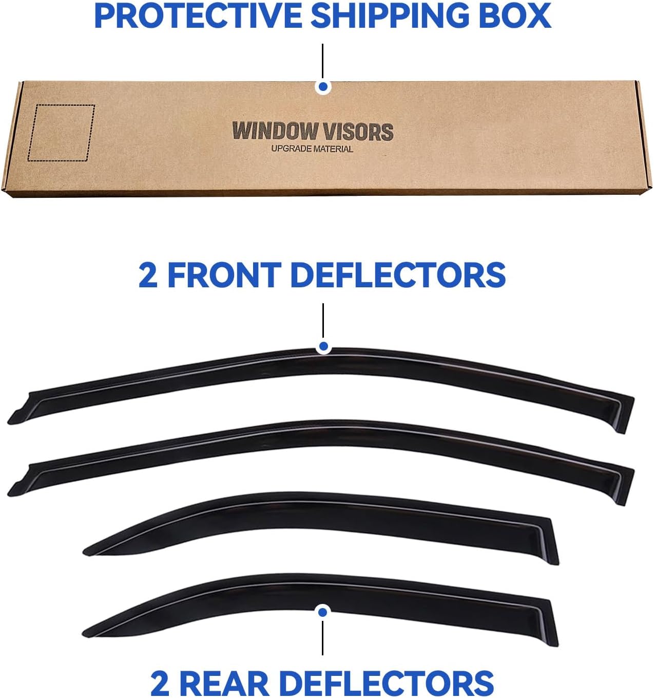Window Visors Rain Guards Shield for 2002-2006 Toyota Camry, Out-Channel Window Vent Wind Deflectors Visors Shades for 02-06 Camry