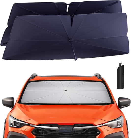 Windshield Sun Shade Umbrella: for Crosstrek-2018-2023 - Front Custom Car Window Shades - Double Thickened Foldable Crosstrek Wagon Sunshades Block UV Keep Cool
