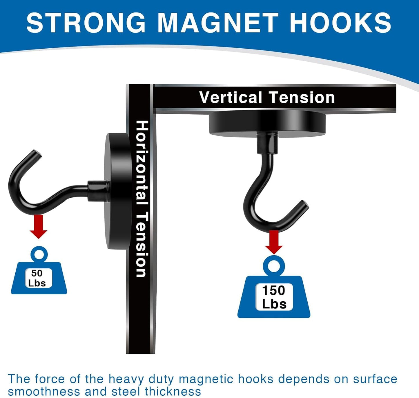 LOVIMAG Magnetic Hooks for Cruise Cabins,150lbs Cruise Magnets for Door,Cruise Ship Essentials for Travel, Strong Magents Heavy Duty with Epoxy Coating for Hanging, Refrigerator, Kitchen-12 Pcs