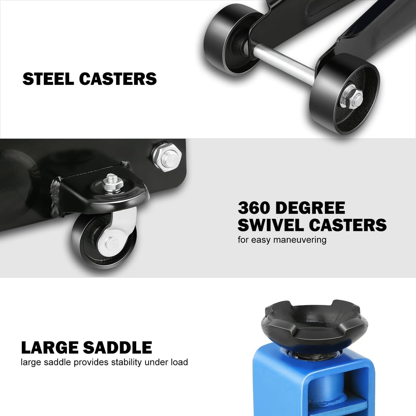 DNA MOTORING 3 Ton Low Profile Floor Jack, 3 tons (6000 lbs) Capacity Fast Lift Hydraulic Trolley Service/Floor Jack, 7.7 "-21" Lifting Range, Blue, TOOLS-00674-BL