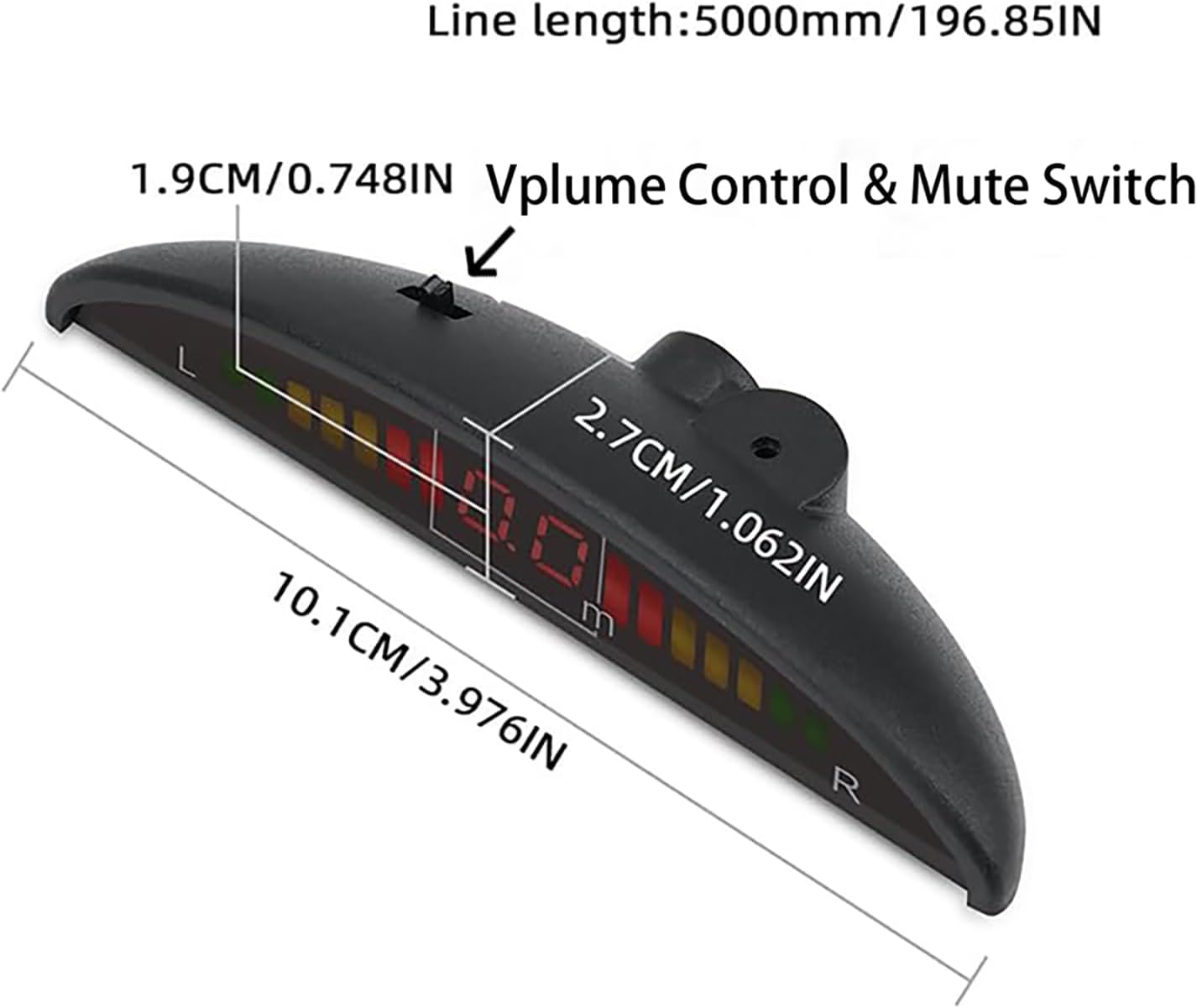 Pickup Truck Backup Radar System - Four 5.95m Sensors for Rear Installation, Compatible with Front Bumper Mounting - Enhance Safety & Visibility（Champagne Gold）