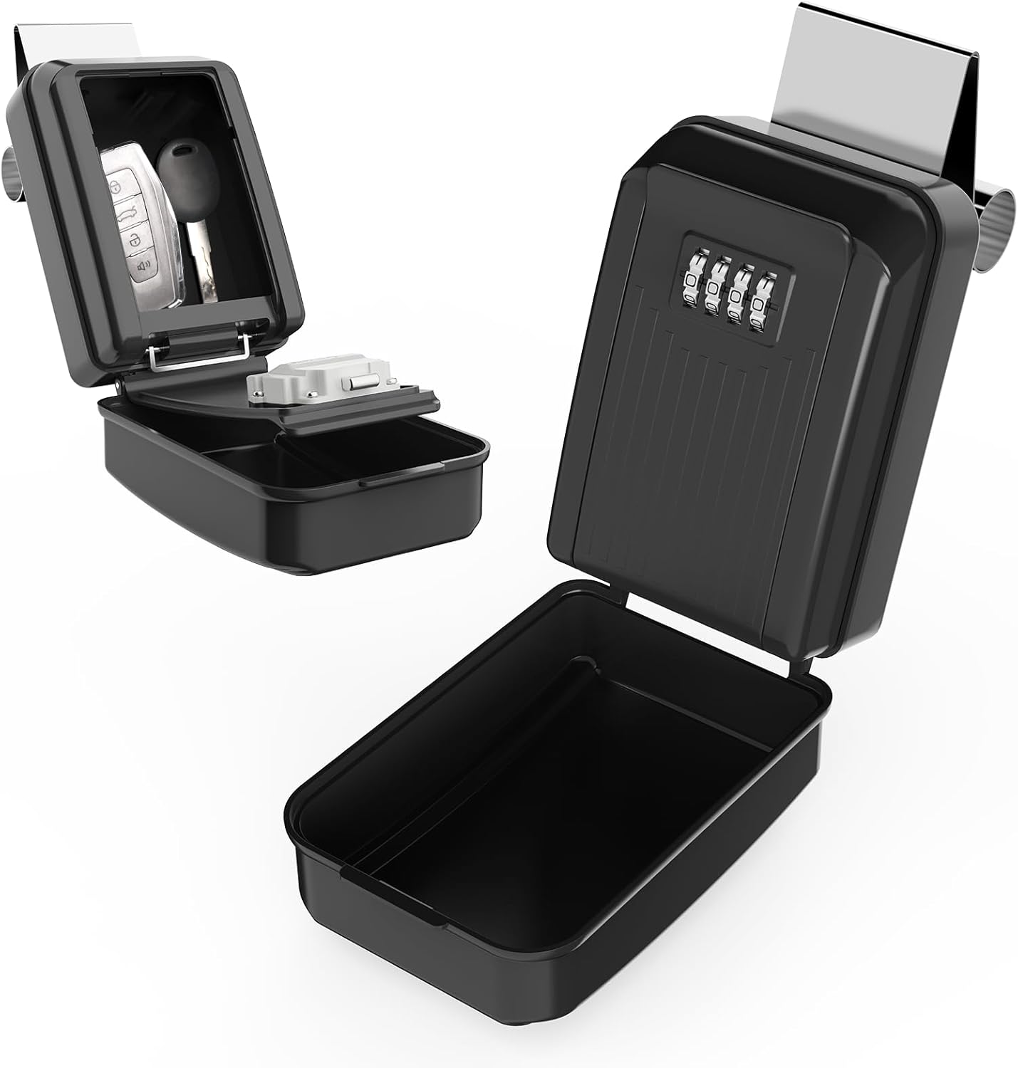 Car Window Lock Box for Turo, Car Key Lock Box, 4-Digit Combination Lockbox, Larger Capacity Security Key Hiders for Ride Share, Turo, GetAround(New Verison)