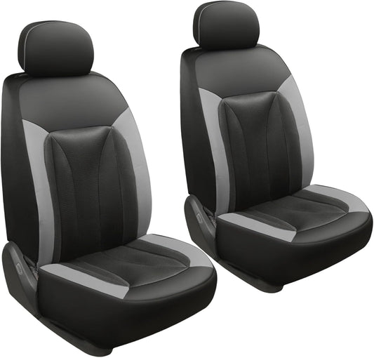 GIANT PANDA Front Seat Cover for Honda, 3D Air Mesh Bucket Car Seat Protectors Custom Fits Honda Civic Accord Pilot CRV HRV Element Passport (Gray) 2-Pack