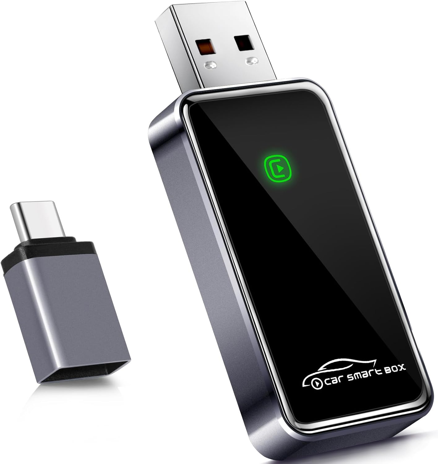 Wireless CarPlay Adapter for iPhone – Converts Wired to Wireless CarPlay Dongle, Mini Plug & Play USB & USB-C/Type-C, Seamless Fast Connection, No Latency, Quick Setup & Auto-Connect Apple iOS 10+