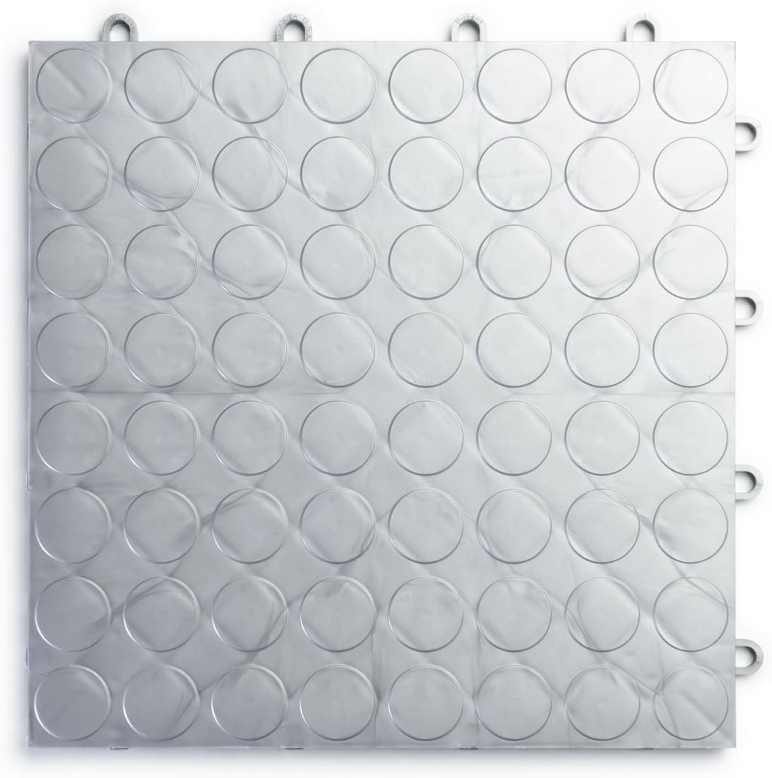 Big Floors RaceDeck CircleTrac, Interlocking Non-Slip Garage Flooring Tile, Durable, Modular, Heavy-Duty Copolymer, Easy Install (Alloy, 48 Pack of 12 x 12" Tiles)