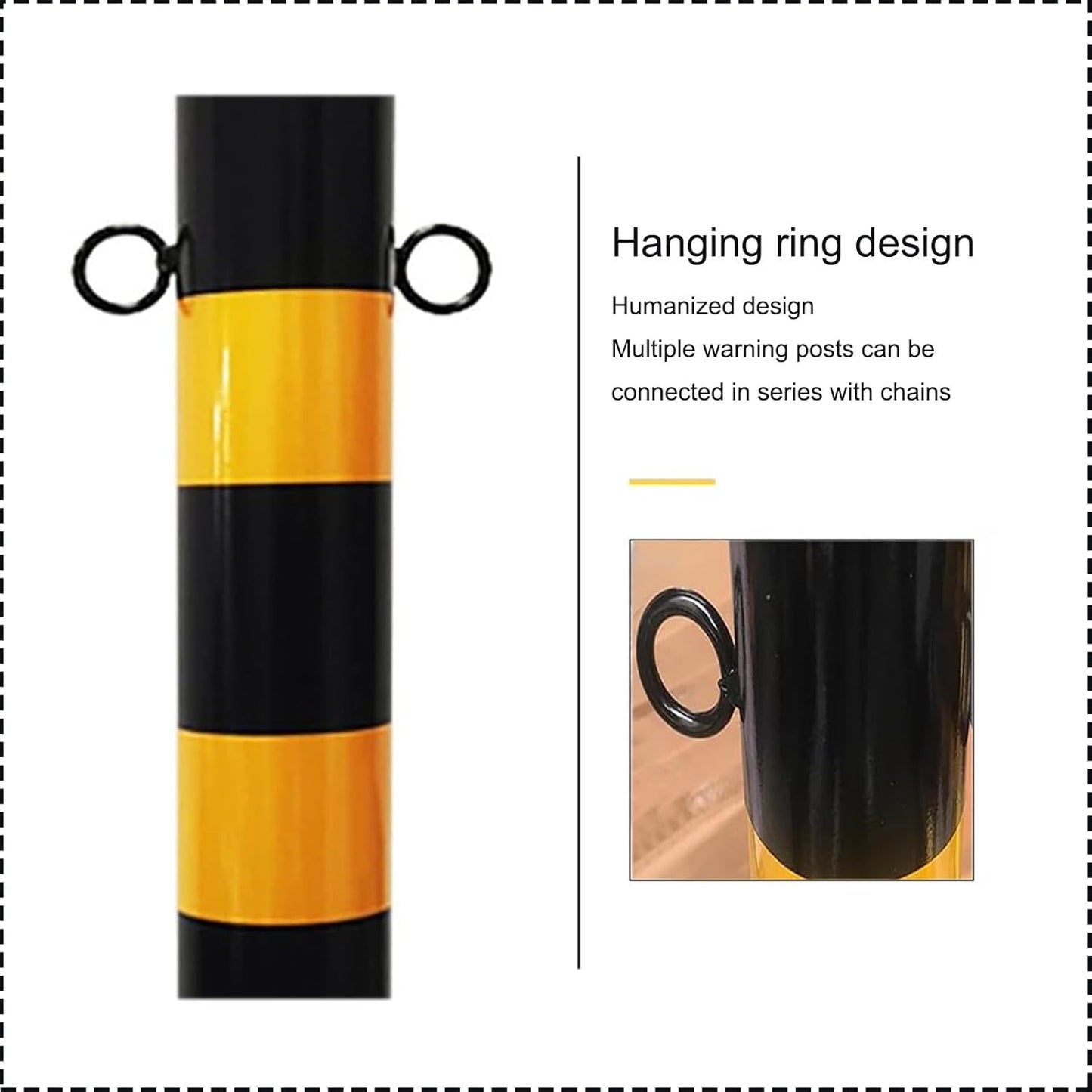 Safety Barrier Bollard for Driveways, Parking Bollard for Warehouse, Traffic Barricade Cones, Parking Stopper for Garage, for Construction Sites etc(Black (4PCS))
