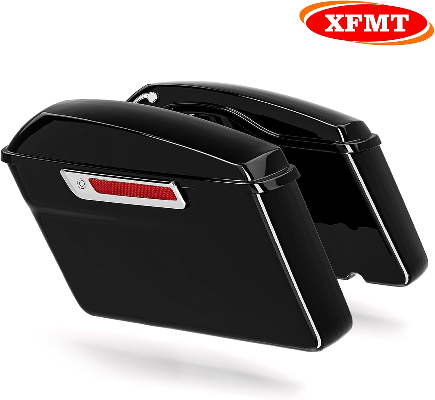 XFMT Motorcycle Hard Saddlebags Vivid Black Saddle Bags Trunk W/Latches For Harley Touring Road King Street Glide Road Glide Electra Glide Ultra Classic 2014-2024
