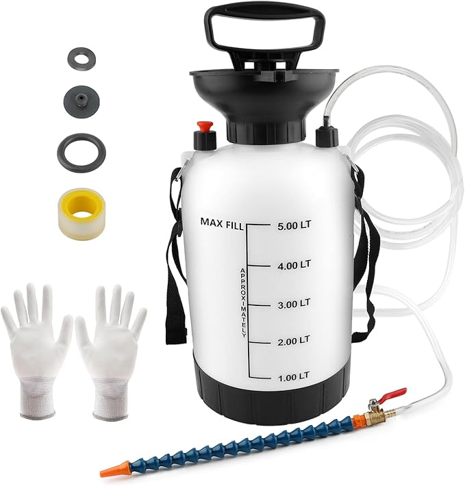 5L High-Capacity Transmission Fluid Pump - Leak Proof Gear Oil Pump Kit with Teflon Tape for Fleet Maintenance, Agricultural Vehicles, Marine Applications.