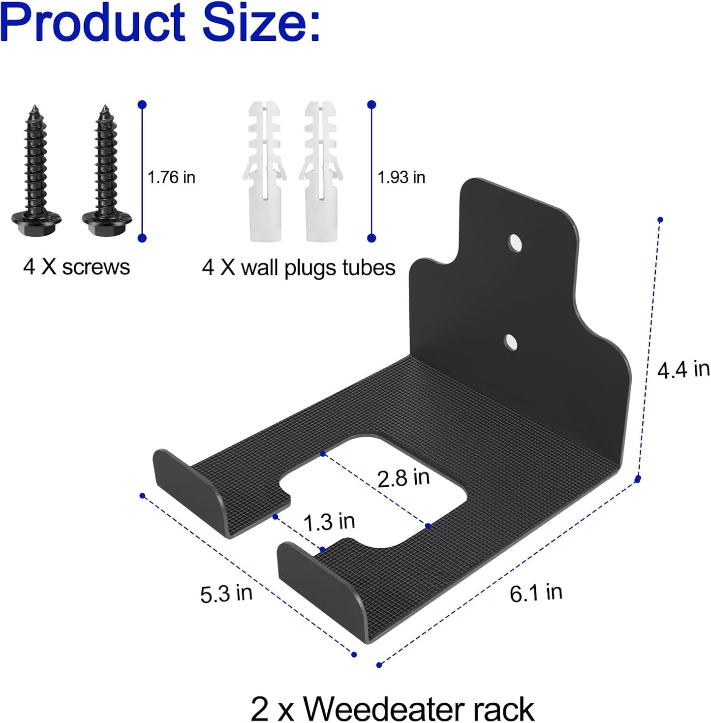 Weed Eater Rack Garage Wall Organizer, Weedeater Hanger Wall Mount For String Trimmer Hanger, Garden Tool Organizer Garage Weed Wacker Hanger - 2 Pack