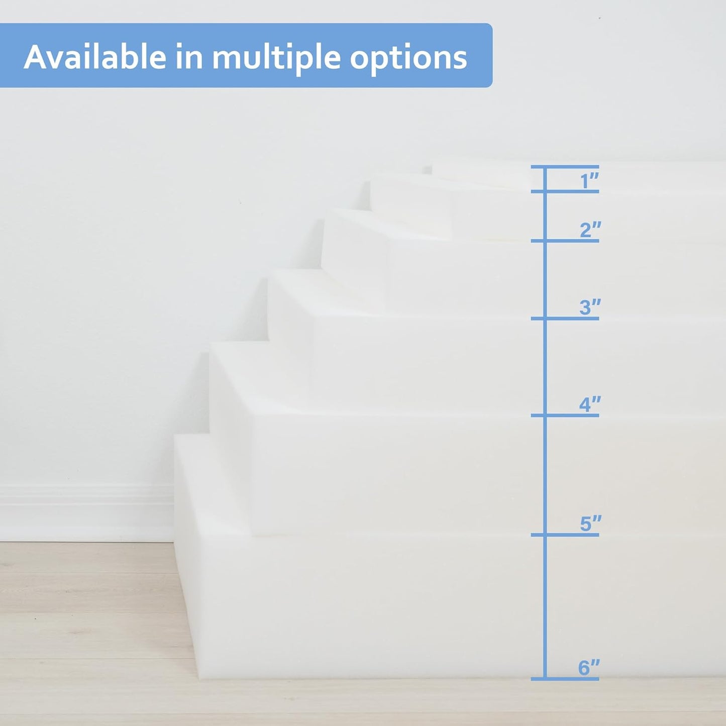 GoTo Foam 1" Height x 24" Width x 72" Length 36ILD (Semi-Firm) Upholstery Cushion Made in USA
