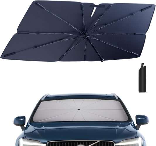 Windshield Sun Shade Umbrella: for Volvo XC60-2018-2024 - Front Custom Car Window Shades - Foldable XC 60 Sunshades Block UV Keep Cool