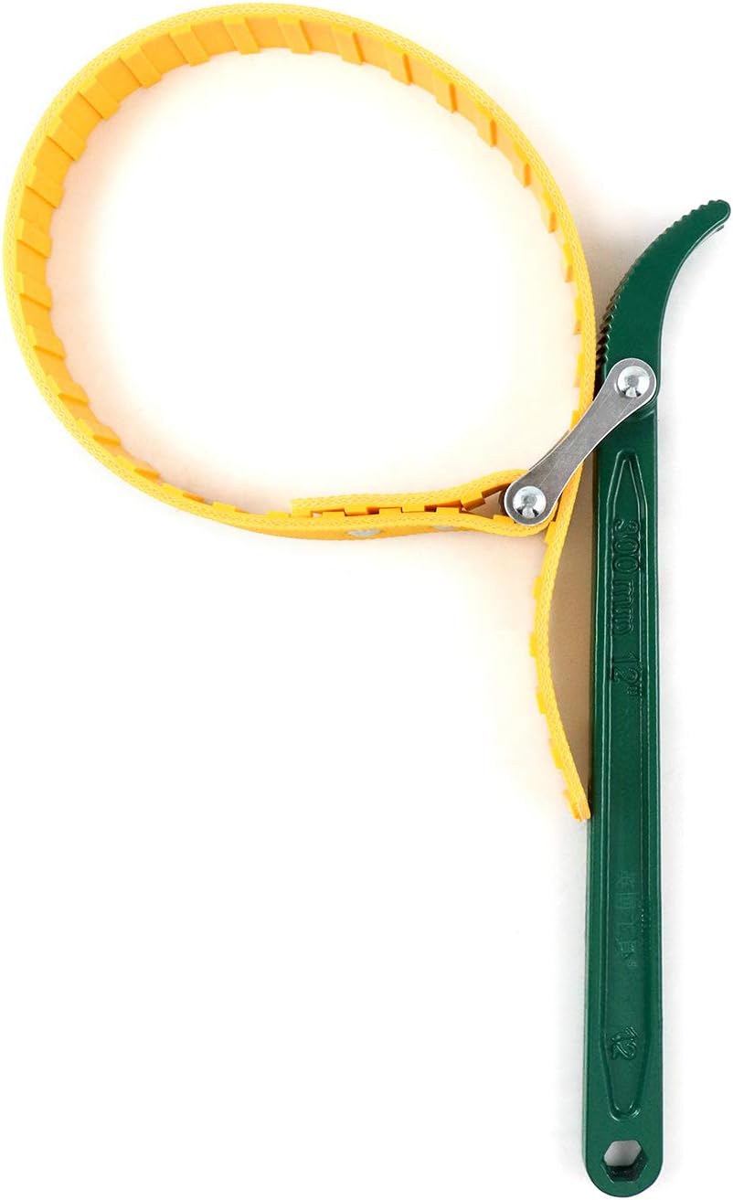 QWORK® Belt Strap Wrench 12", Adjustable Strap Oil Filter Strap Opener Wrench with 26" Capacity Adjustable Strap